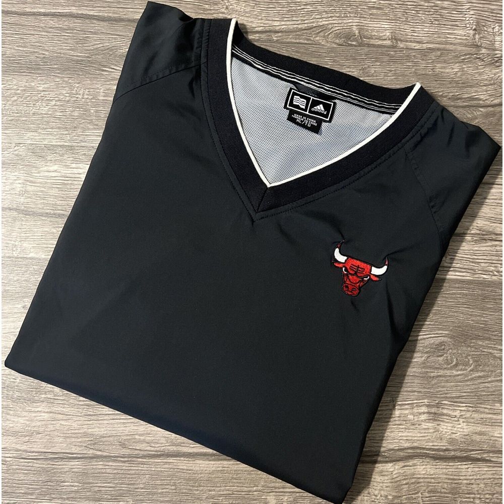 Adidas Chicago Bulls Climaproof Pullover Windbreaker Jacket Black Size XL